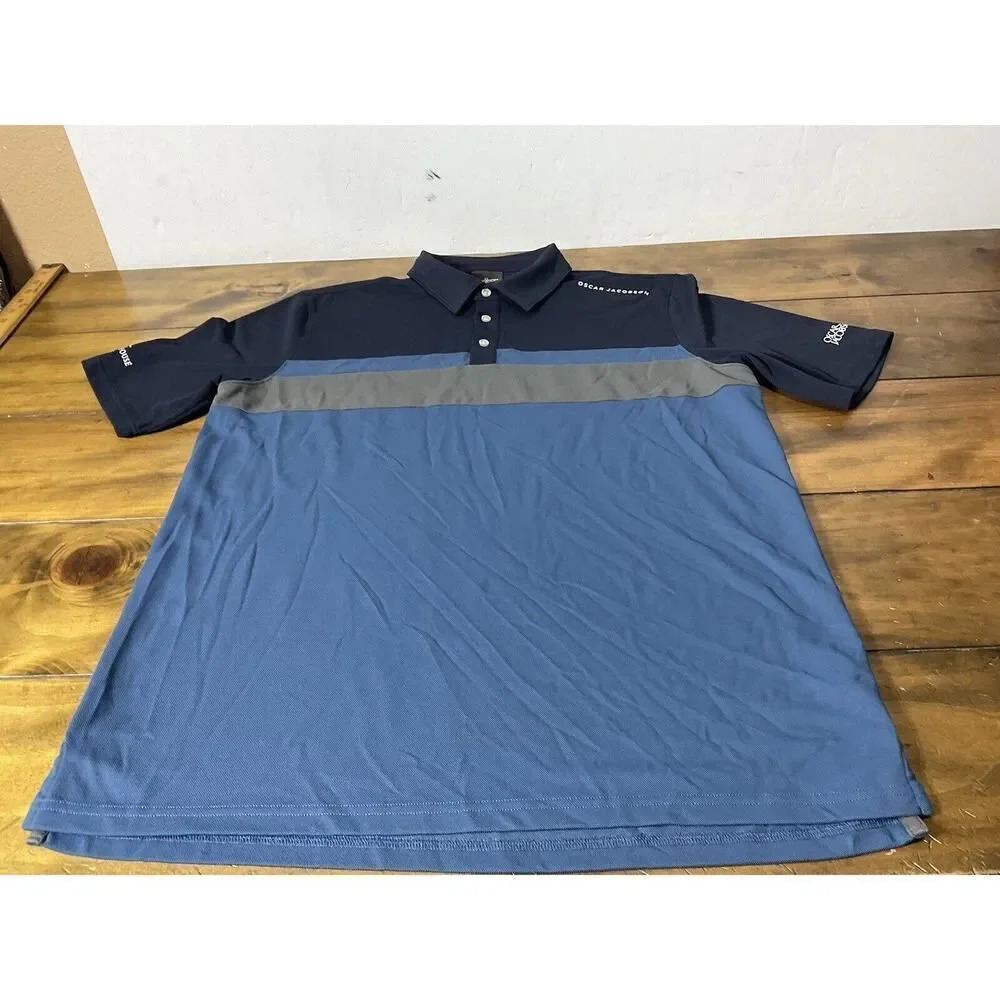 Oscar Jacobson Mens Size XL Polo Golf Shirt Multicolor